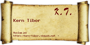 Kern Tibor névjegykártya
